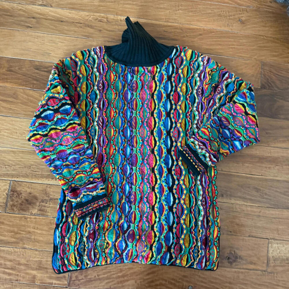 90s Coogi Multicolored turtle neck - Picture 4 of 5